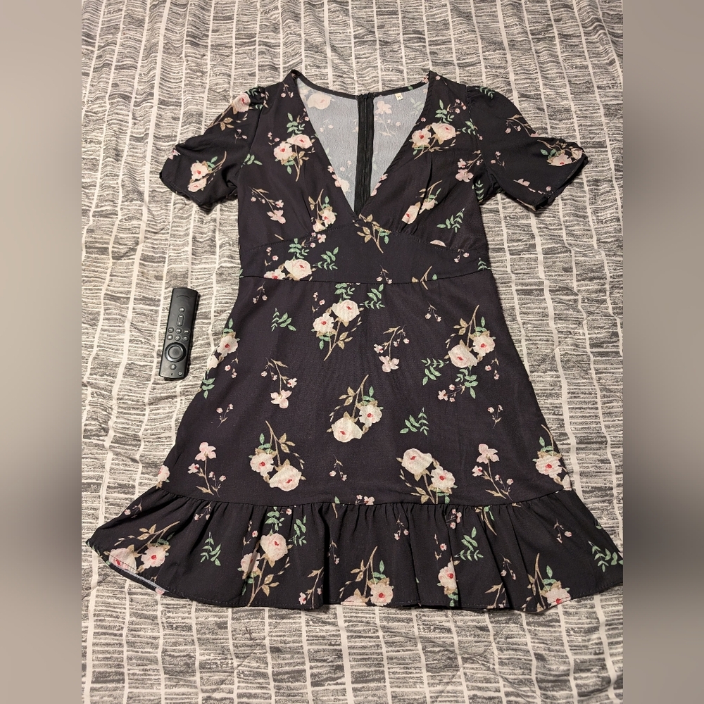 Black dress with flowers